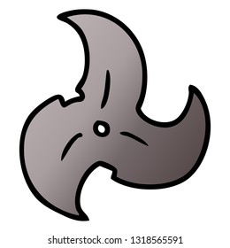 hand drawn gradient cartoon doodle of a single ninja throwing star