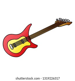 handgezeichnet Farbverlauf-Cartoon-Doodle einer Gitarre