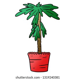 hand drawn gradient cartoon doodle of a house plant