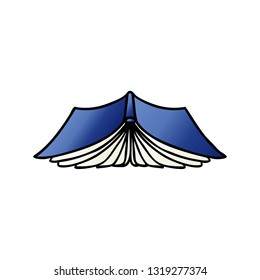 hand drawn gradient cartoon doodle of an open book