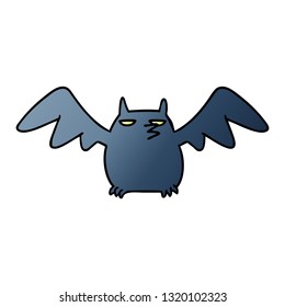 hand drawn gradient cartoon doodle of a night bat