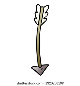 handgezeichnete Farbverlauf-Cartoon-Doodle eines Pfeils