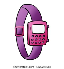 handgezeichnet Farbverlauf-Cartoon-Doodle einer Farbverlauf-Uhr
