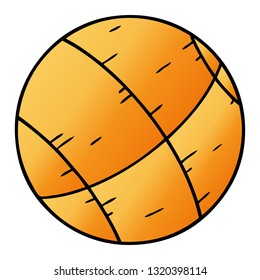 desenho à mão desenho gradiente desenho animado de uma bola de cesta