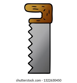 handgezeichnete Farbverlauf-Cartoon-Doodle einer Metallsäge