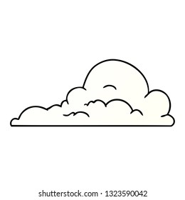 hand drawn gradient cartoon doodle of white large clouds
