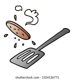 handgezeichnete Farbverlauf-Cartoon-Doodle eines umblätterten Burgers