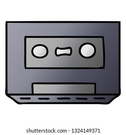 hand drawn gradient cartoon doodle of a gradient cassette tape