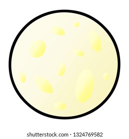 hand drawn gradient cartoon doodle of a full moon