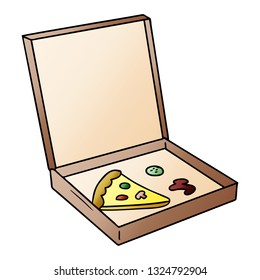 hand drawn gradient cartoon doodle of a slice of pizza