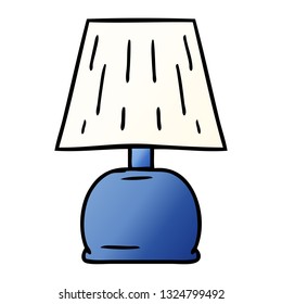 hand drawn gradient cartoon doodle of a bed side lamp