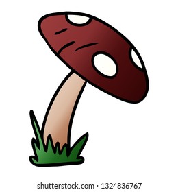hand drawn gradient cartoon doodle of a toad stool