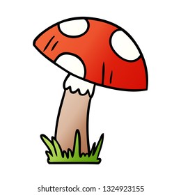 hand drawn gradient cartoon doodle of a toad stool