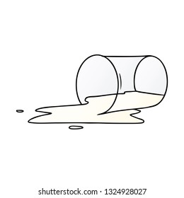 hand drawn gradient cartoon doodle of a spilt glass