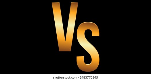 Hand Drawn Gradient Golden VS Letter Icon, Versus, Fight, Competition Logo Vector Illustration.	