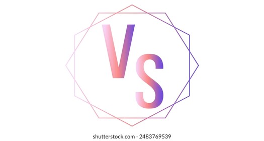 Hand Drawn Gradient VS Letter Icon, Versus, Fight, Competition Logo Vector Illustration.	