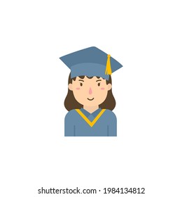 
Hand drawn graduation young girl illustration