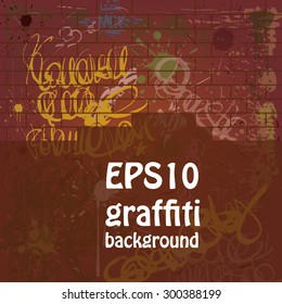Hand drawn graffiti background