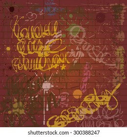 Hand drawn graffiti background