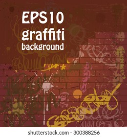 Hand drawn graffiti background