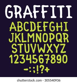 Hand drawn graffiti letters vector set