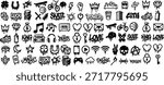 A hand drawn graffiti sticker sheet displays black stencil doodles and urban icons, high contrast, usable for apparel, web graphics and social media, gritty