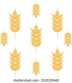 Hand drawn grain crops pattern seamless, bread grains icons, food grains illustration, wheat drawings for background of bread label design, healthy food banner, vegetarian wallpaper, bakery packaging.