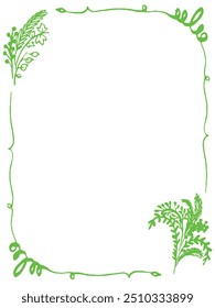 Hand drawn grain and plant decoration line border background illustration