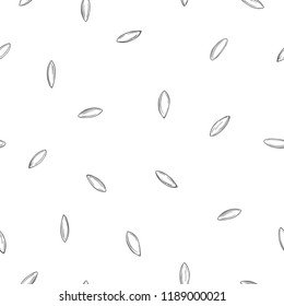 Hand drawn grains of rice on a white background.  Vector  seamless pattern