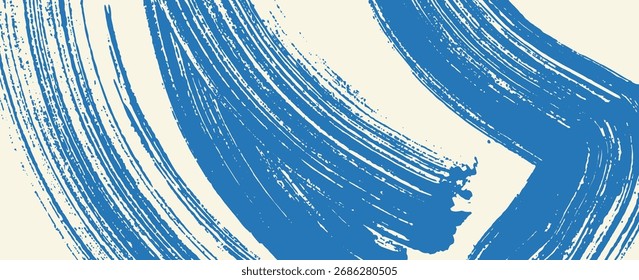 Dibujado a mano granulado azul trazo de pincel en negrita con textura en aerosol. 