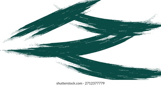 Dibujado a mano trazo de pincel verde granulado con textura en aerosol. Textura gruesa y áspera de la pincelada. La angustia del grunge dañó el Anuncio viejo con una línea audaz en zigzag. Fondo de Vector de efecto de pintura de tendencia verde en aerosol.