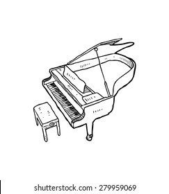 Hand Drawn Grand Piano