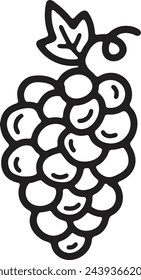 Hand Drawn grape in flat style isolated on background