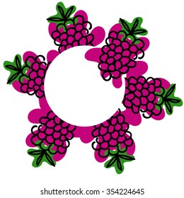 Hand drawn grape with place for text