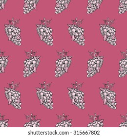 hand drawn grapes seamless pattern, outlines