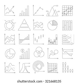 Hand Drawn Graph, Chart, Data Analysis Icons