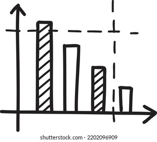 Hand Drawn graph illustration isolated on background