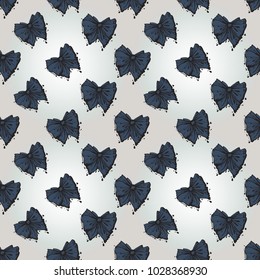 Hand drawn graphic bow. Nautical vector summer kid fashion. Cartoon sea baby seamless pattern in retro style. Marine endless background.