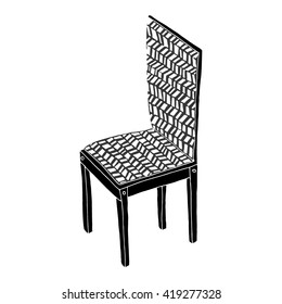 Hand drawn graphic chair. Vector illustration
