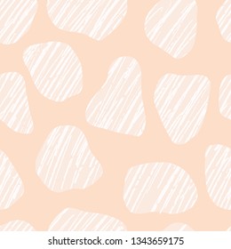 Hand drawn graphic doodle pebbles seamless pattern. Sketchy organic stone texture vector illustration. Modern wallpaper graphic design. Fresh gender neutral scandi style scribble. Kid decor background