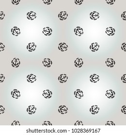 Hand drawn graphic laurel anchor. Nautical vector summer kid fashion. Cartoon sea baby seamless pattern in retro style. Marine endless background.