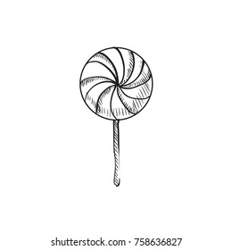 hand drawn graphic lollipop. vector illustration