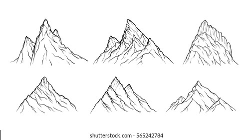 Mountain Outline Images Stock Photos Vectors Shutterstock - mountains drawing simple