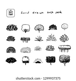 hand drawn graphic pack bushes 