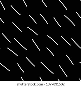 Hand drawn graphic seamless pattern. White lines on black background. Vector backdrop. Wrapping paper design template.