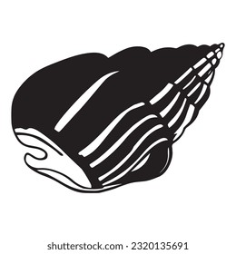 Hand Drawn Graphic Sketch of Beautiful Seashell. Seashell graphic illustration isolated on white