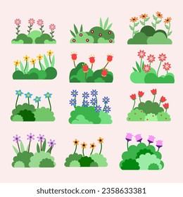 hand drawn grass with flower
