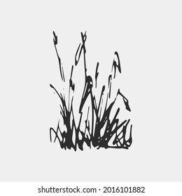 Hand drawn grass illustration. Vector sketch.