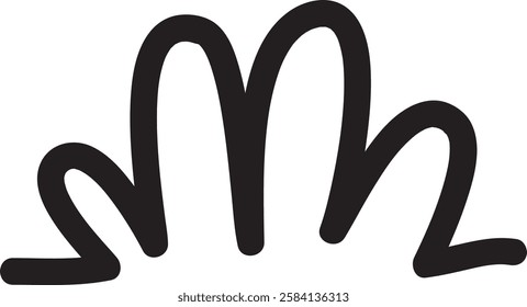 Hand Drawn Grass Line Drawing Vector Illustration