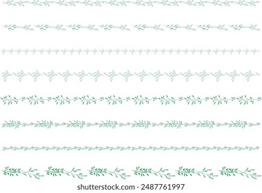 Hand drawn grass and tree line set.